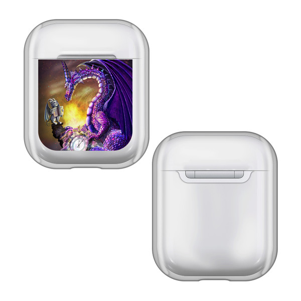 Rose Khan Art Mix Purple Time Clear Hard Crystal Cover Case for Apple AirPods 1 1st Gen / 2 2nd Gen Charging Case