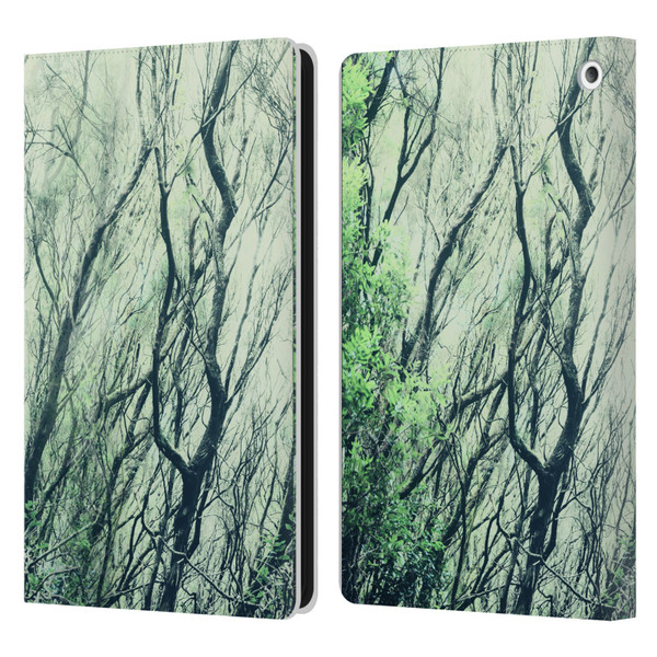 Dorit Fuhg Mystic Nature Green Woods Leather Book Wallet Case Cover For Amazon Fire HD 8/Fire HD 8 Plus 2020