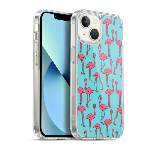 Andrea Lauren Design Birds Simple Flamingo Soft Gel Case for Apple iPhone 13