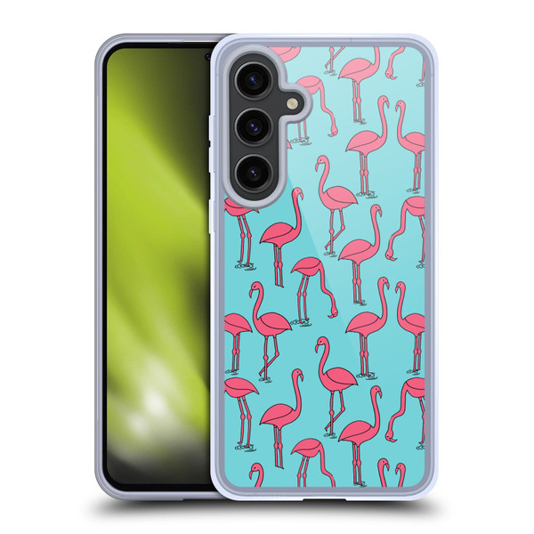 Andrea Lauren Design Birds Simple Flamingo Soft Gel Case for Samsung Galaxy S24+ 5G