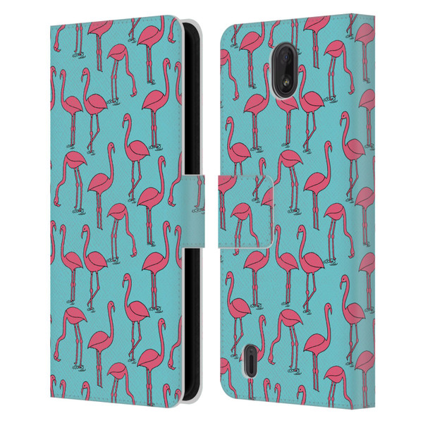 Andrea Lauren Design Birds Simple Flamingo Leather Book Wallet Case Cover For Nokia C01 Plus/C1 2nd Edition