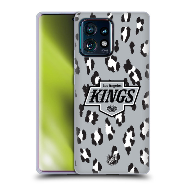 NHL Los Angeles Kings Leopard Pattern Soft Gel Case for Motorola Edge Plus 2023
