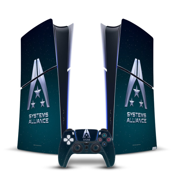 EA Bioware Mass Effect Graphics Systems Alliance Logo Vinyl Sticker Skin Decal Cover for Sony PS5 Slim Digital Edition Bundle