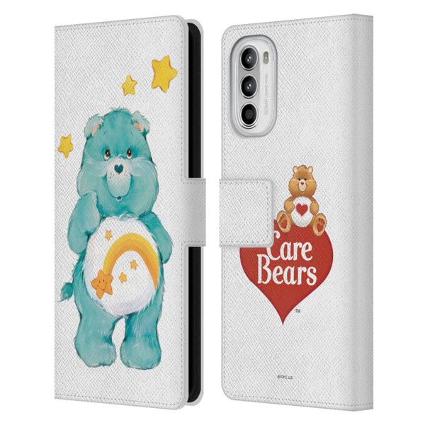 Care Bears Classic Wish Leather Book Wallet Case Cover For Motorola Moto G52