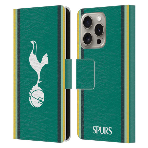 Tottenham Hotspur F.C. 2024/25 Badge Kit Third Leather Book Wallet Case Cover For Apple iPhone 16 Pro