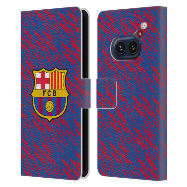 FC Barcelona Crest Patterns Glitch Leather Book Wallet Case Cover For Nothing Phone (2a)