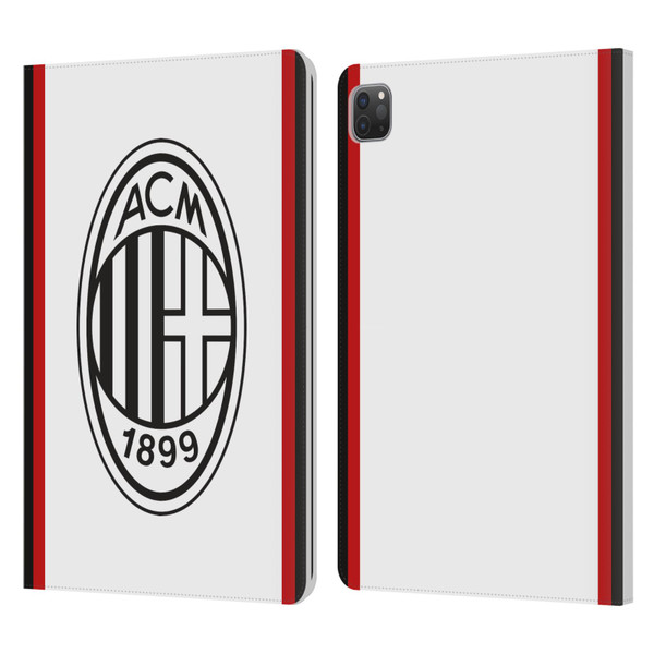 AC Milan 2024/25 Crest Kit Away Leather Book Wallet Case Cover For Apple iPad Pro 11 2020 / 2021 / 2022