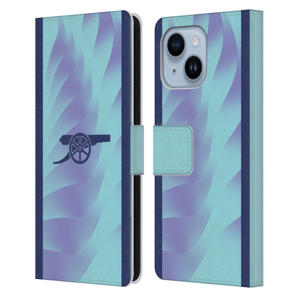 Arsenal FC 2024/25 Kit Third Leather Book Wallet Case Cover For Apple iPhone 14 Plus