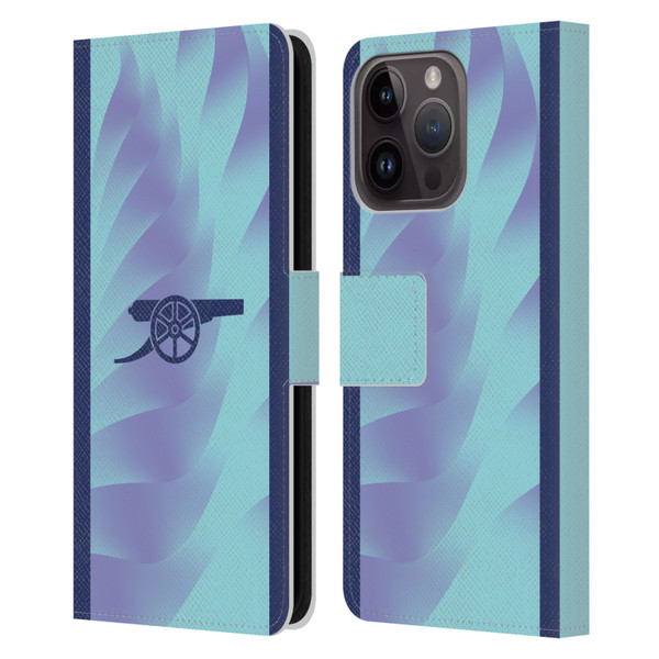 Arsenal FC 2024/25 Kit Third Leather Book Wallet Case Cover For Apple iPhone 15 Pro