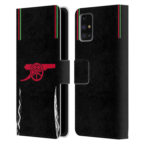 Arsenal FC 2024/25 Kit Away Leather Book Wallet Case Cover For Samsung Galaxy M31s (2020)