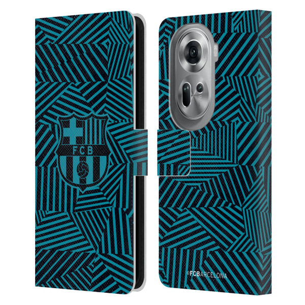 FC Barcelona Crest Black Leather Book Wallet Case Cover For OPPO Reno11 Pro