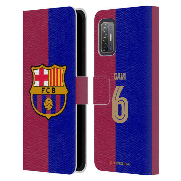 FC Barcelona 2024/25 Players Home Kit Gavi Leather Book Wallet Case Cover For HTC Desire 21 Pro 5G