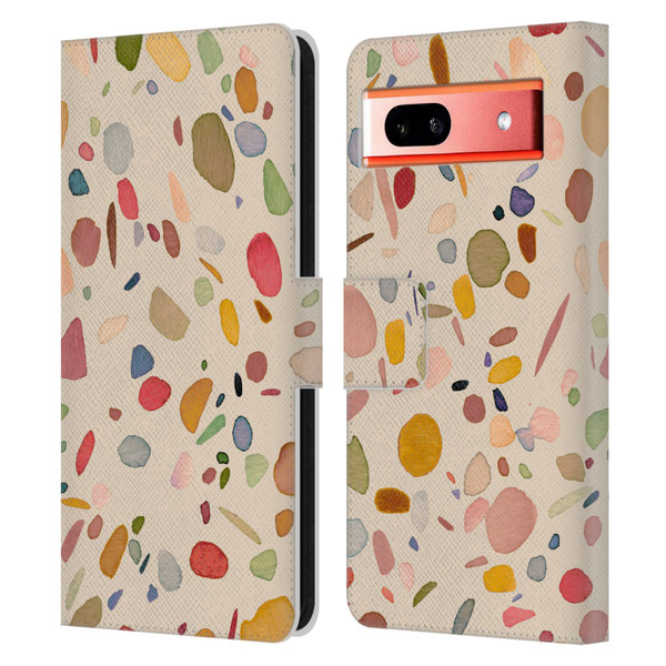 Ninola Colourful Patterns Terrazzo Leather Book Wallet Case Cover For Google Pixel 7a