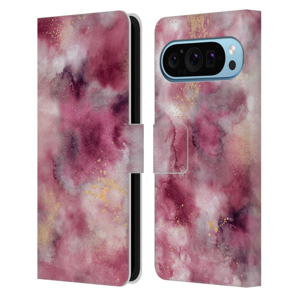 Ninola Colourful Patterns Pink Marble Leather Book Wallet Case Cover For Google Pixel 9 / Pixel 9 Pro