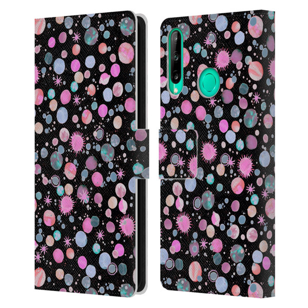 Ninola Colourful Patterns Space Planets Pink Leather Book Wallet Case Cover For Huawei P40 lite E
