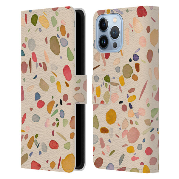 Ninola Colourful Patterns Terrazzo Leather Book Wallet Case Cover For Apple iPhone 13 Pro Max