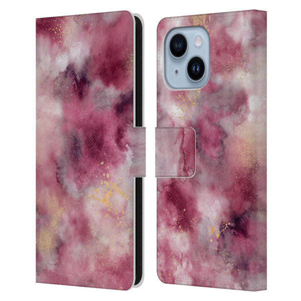 Ninola Colourful Patterns Pink Marble Leather Book Wallet Case Cover For Apple iPhone 14 Plus