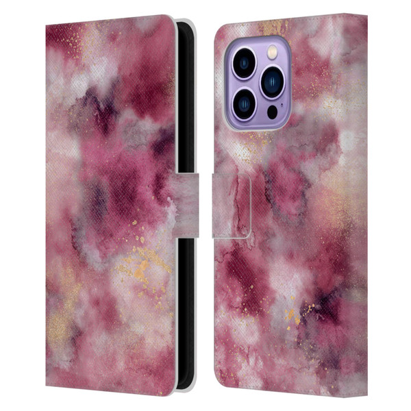 Ninola Colourful Patterns Pink Marble Leather Book Wallet Case Cover For Apple iPhone 14 Pro Max