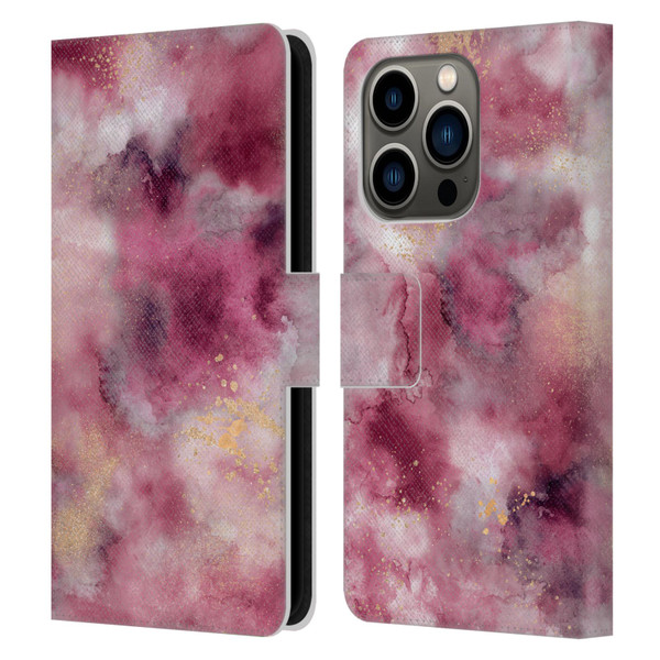 Ninola Colourful Patterns Pink Marble Leather Book Wallet Case Cover For Apple iPhone 14 Pro