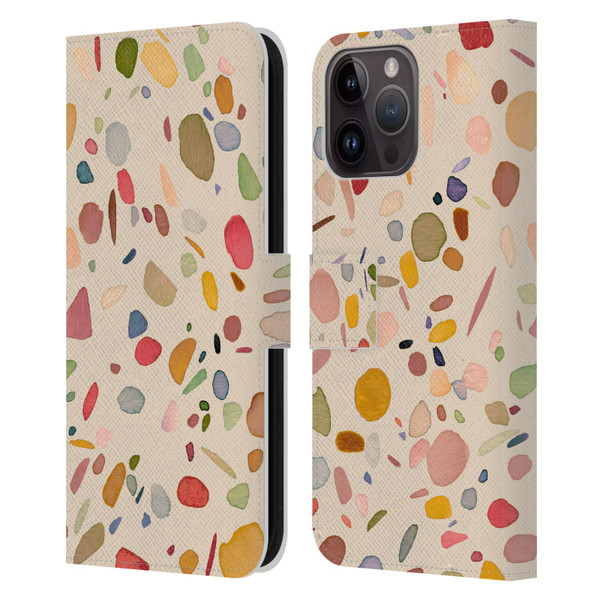 Ninola Colourful Patterns Terrazzo Leather Book Wallet Case Cover For Apple iPhone 15 Pro Max