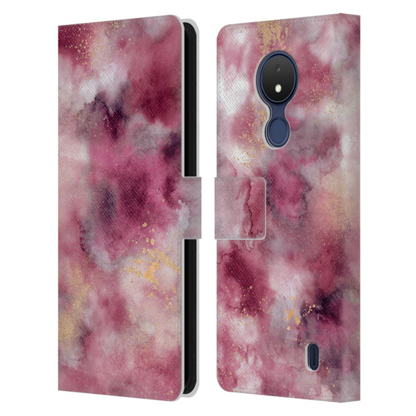 Ninola Colourful Patterns Pink Marble Leather Book Wallet Case Cover For Nokia C21