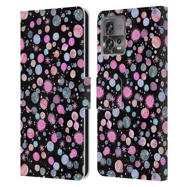 Ninola Colourful Patterns Space Planets Pink Leather Book Wallet Case Cover For Motorola Moto Edge 30 Fusion