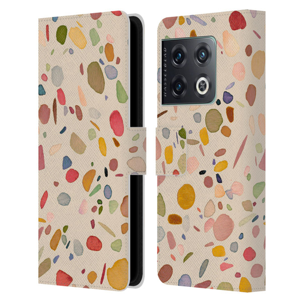 Ninola Colourful Patterns Terrazzo Leather Book Wallet Case Cover For OnePlus 10 Pro