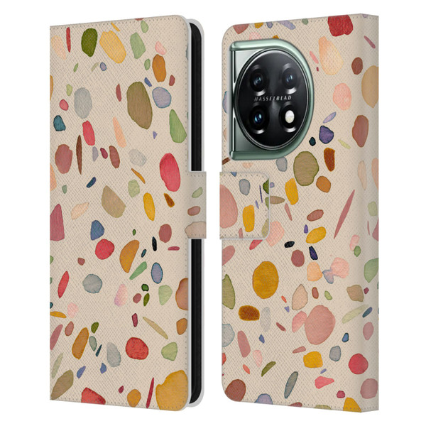 Ninola Colourful Patterns Terrazzo Leather Book Wallet Case Cover For OnePlus 11 5G