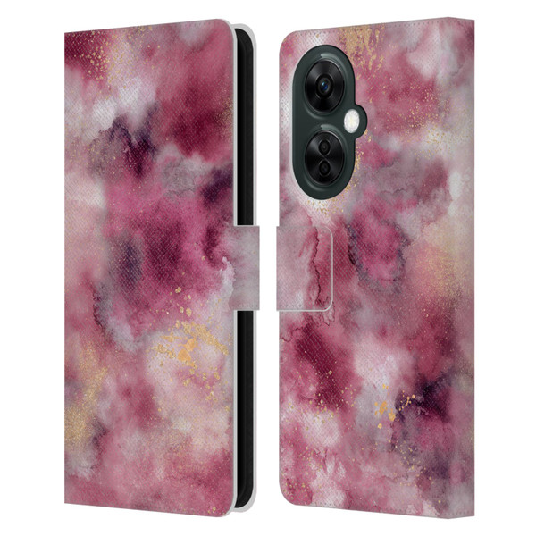 Ninola Colourful Patterns Pink Marble Leather Book Wallet Case Cover For OnePlus Nord CE 3 Lite 5G