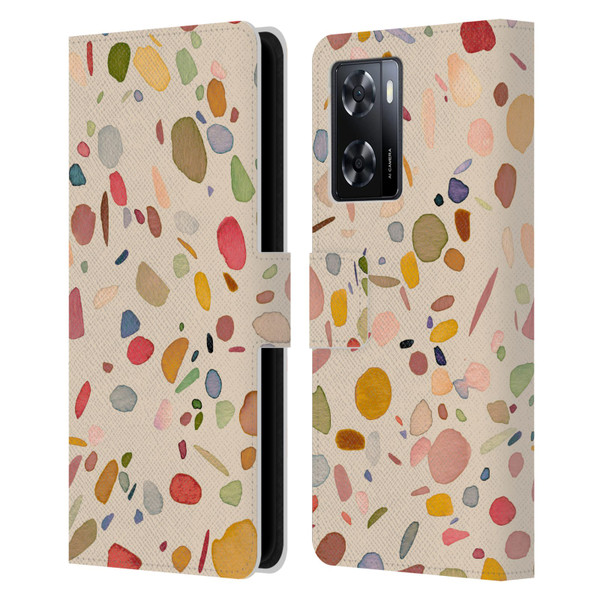 Ninola Colourful Patterns Terrazzo Leather Book Wallet Case Cover For OPPO A57s