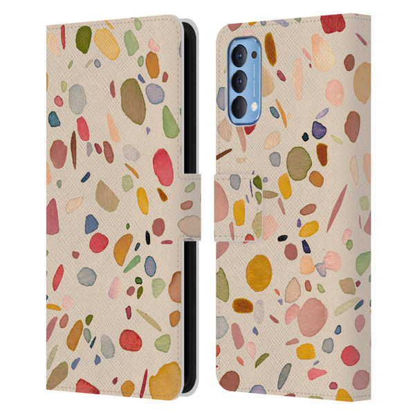 Ninola Colourful Patterns Terrazzo Leather Book Wallet Case Cover For OPPO Reno 4 5G