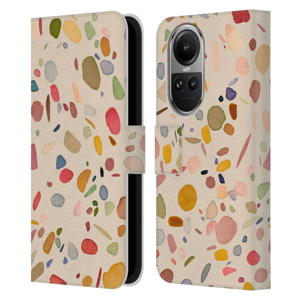 Ninola Colourful Patterns Terrazzo Leather Book Wallet Case Cover For OPPO Reno10 5G / Reno10 Pro 5G
