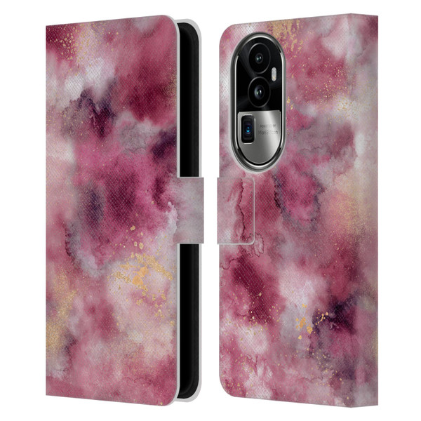 Ninola Colourful Patterns Pink Marble Leather Book Wallet Case Cover For OPPO Reno10 Pro+