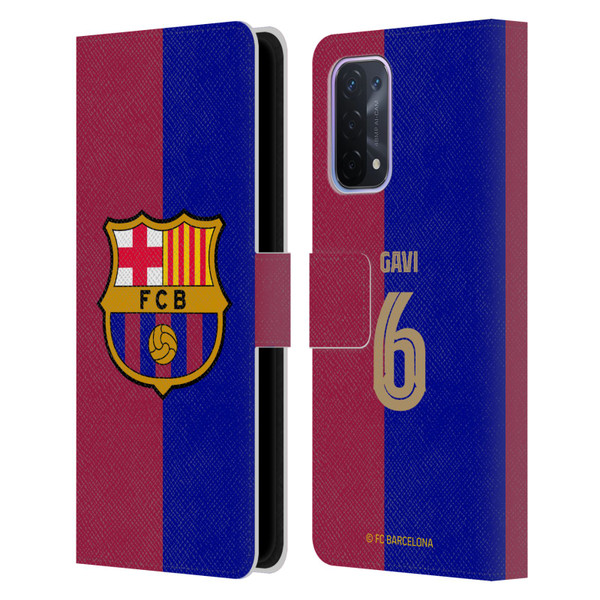 FC Barcelona 2024/25 Players Home Kit Gavi Leather Book Wallet Case Cover For OPPO A54 5G