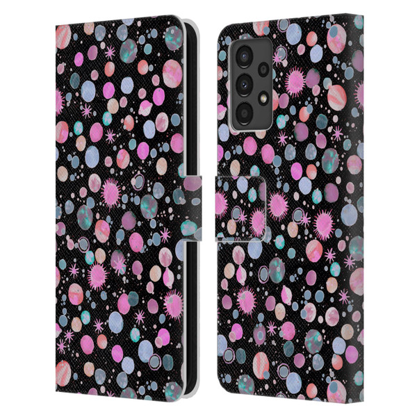 Ninola Colourful Patterns Space Planets Pink Leather Book Wallet Case Cover For Samsung Galaxy A13 (2022)