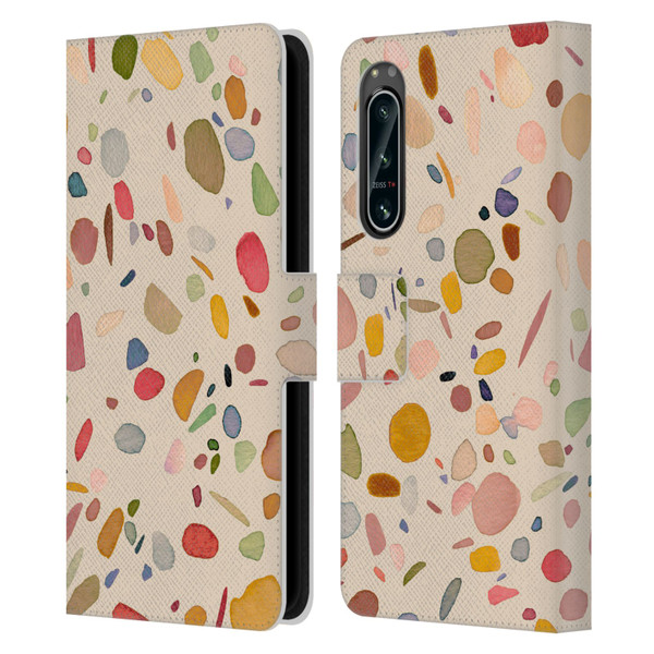 Ninola Colourful Patterns Terrazzo Leather Book Wallet Case Cover For Sony Xperia 5 IV