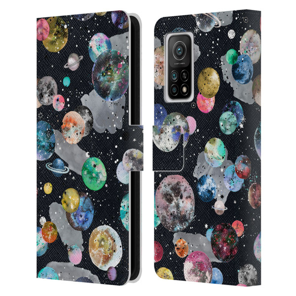 Ninola Colourful Patterns Space Planets Black Leather Book Wallet Case Cover For Xiaomi Mi 10T 5G