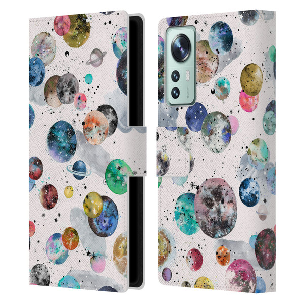 Ninola Colourful Patterns Space Planets White Leather Book Wallet Case Cover For Xiaomi 12