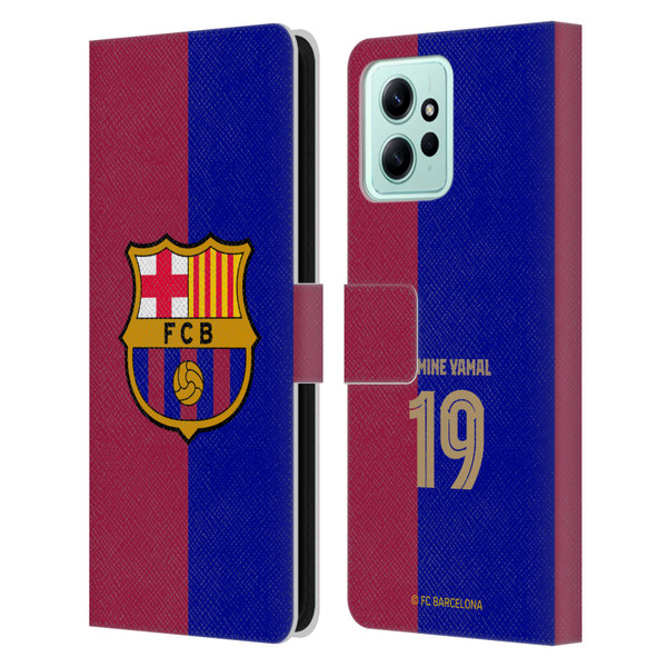 FC Barcelona 2024/25 Players Home Kit Lamine Yamal Leather Book Wallet Case Cover For Xiaomi Redmi 12