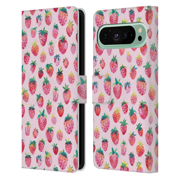 Ninola Mix Patterns Summer Strawberries Leather Book Wallet Case Cover For Google Pixel 9 Pro XL