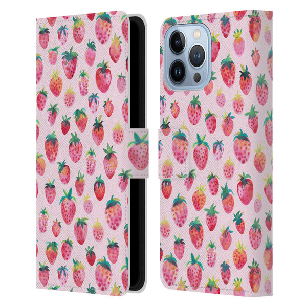 Ninola Mix Patterns Summer Strawberries Leather Book Wallet Case Cover For Apple iPhone 13 Pro Max