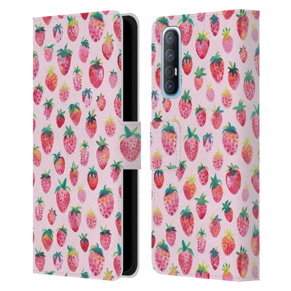 Ninola Mix Patterns Summer Strawberries Leather Book Wallet Case Cover For OPPO Find X2 Neo 5G