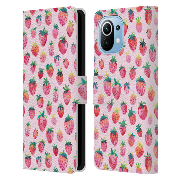 Ninola Mix Patterns Summer Strawberries Leather Book Wallet Case Cover For Xiaomi Mi 11