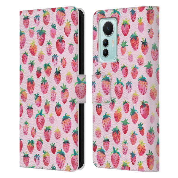 Ninola Mix Patterns Summer Strawberries Leather Book Wallet Case Cover For Xiaomi 12 Lite
