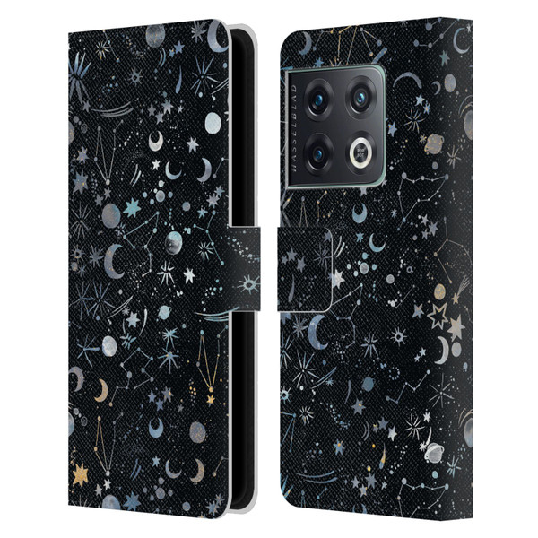 Ninola Patterns 4 Astrology Space Black Leather Book Wallet Case Cover For OnePlus 10 Pro