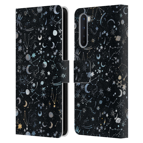 Ninola Patterns 4 Astrology Space Black Leather Book Wallet Case Cover For OnePlus Nord 5G