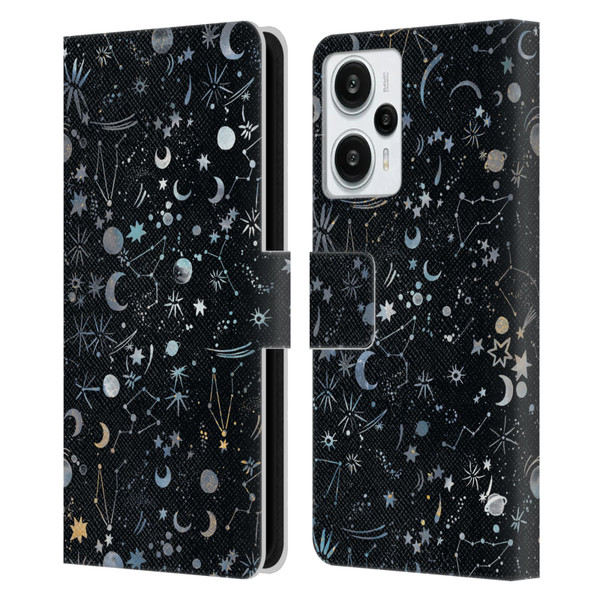 Ninola Patterns 4 Astrology Space Black Leather Book Wallet Case Cover For Xiaomi Redmi Note 12T