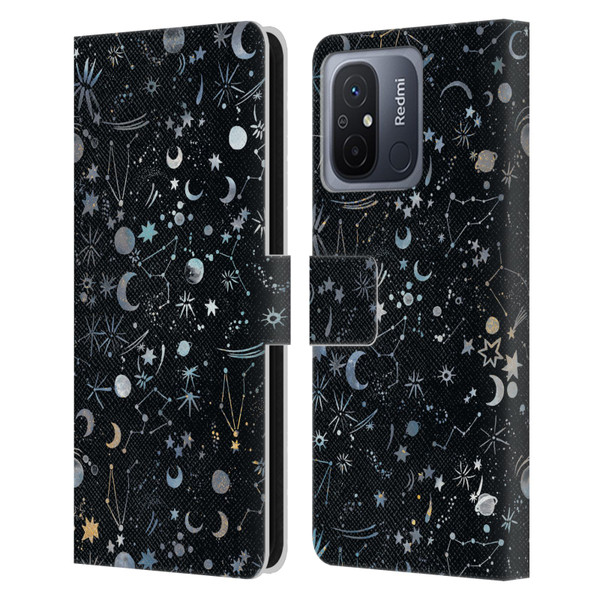 Ninola Patterns 4 Astrology Space Black Leather Book Wallet Case Cover For Xiaomi Redmi 12C