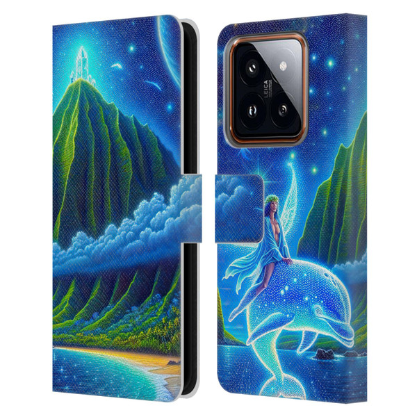 Shambhala Light Visionary Art Ethereal Graphics Dolphins In Dreams Leather Book Wallet Case Cover For Xiaomi 14