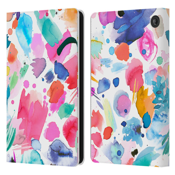Ninola Colourful Prints Pink Scribbles Leather Book Wallet Case Cover For Amazon Fire 7 2022